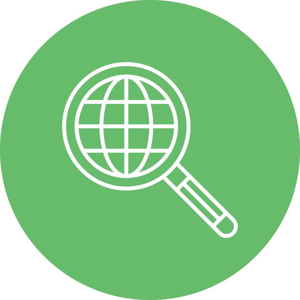 Global Search Line Circle Background Icon vector