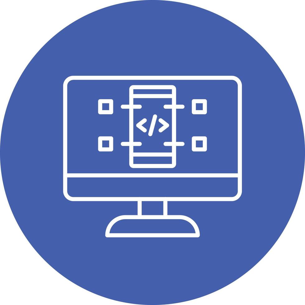 Software Development Line Circle Background Icon vector