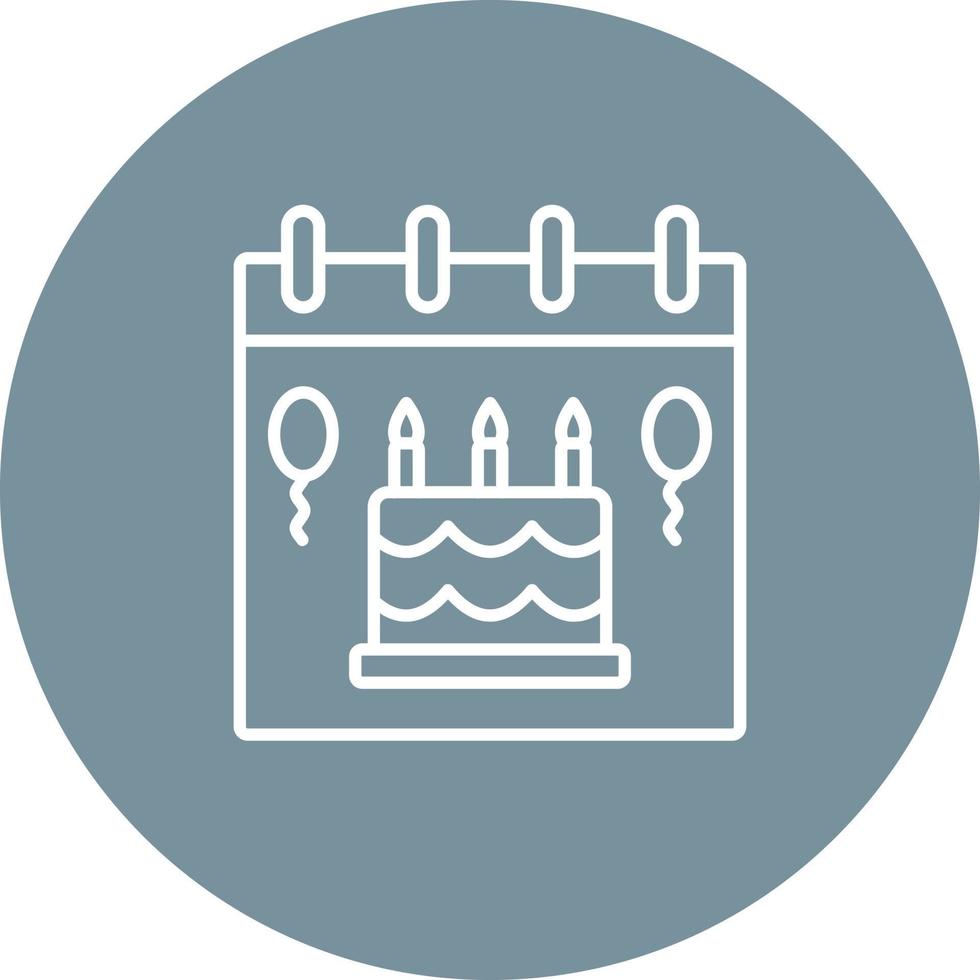 Birthday Event Line Circle Background Icon vector