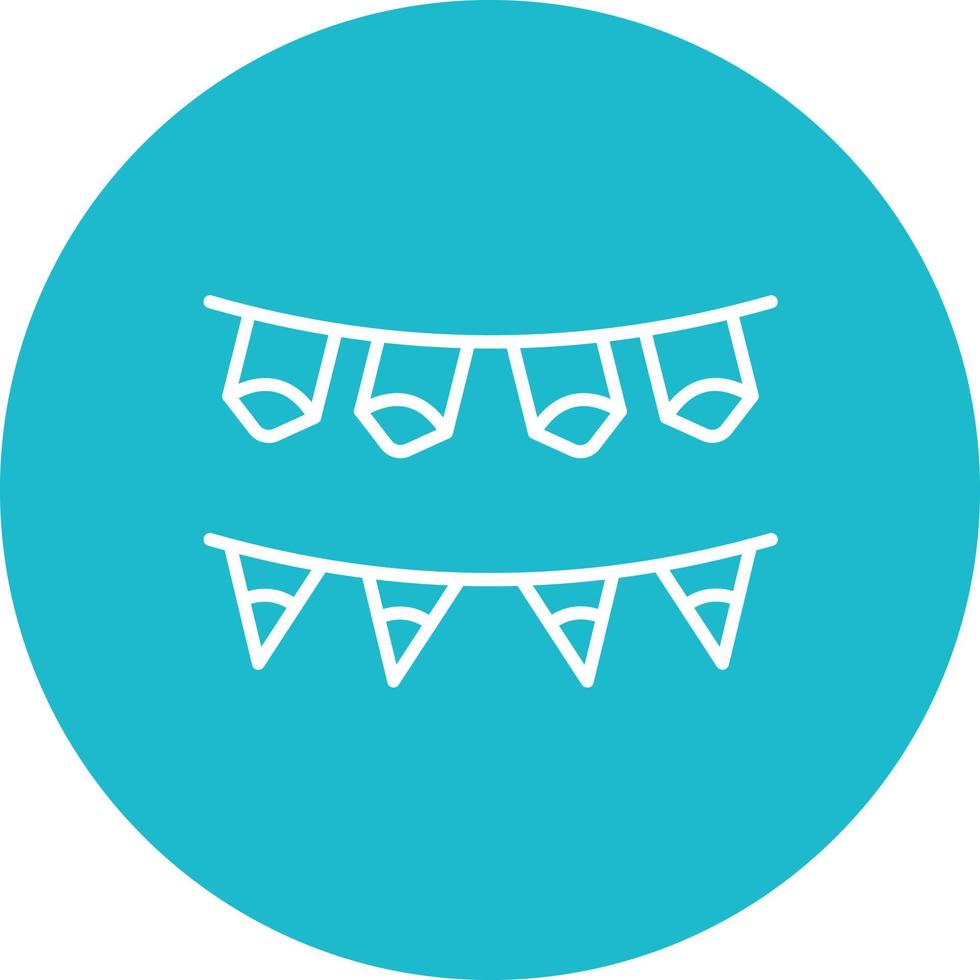 Bunting Line Circle Background Icon vector