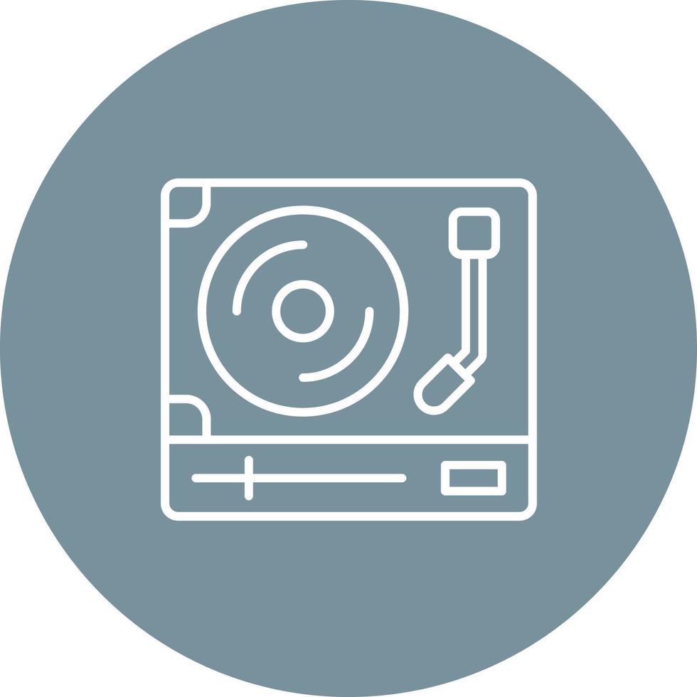 Turntable Line Circle Background Icon vector