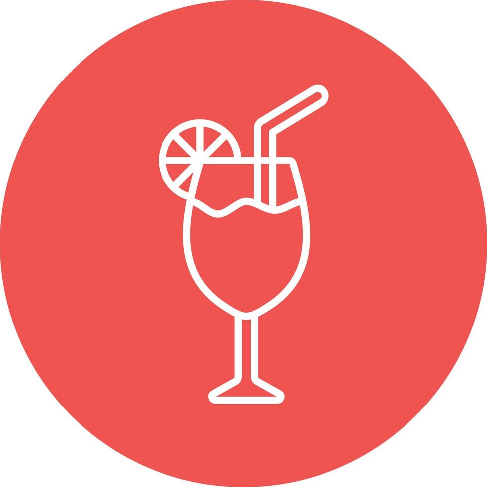 Cocktail Line Circle Background Icon vector