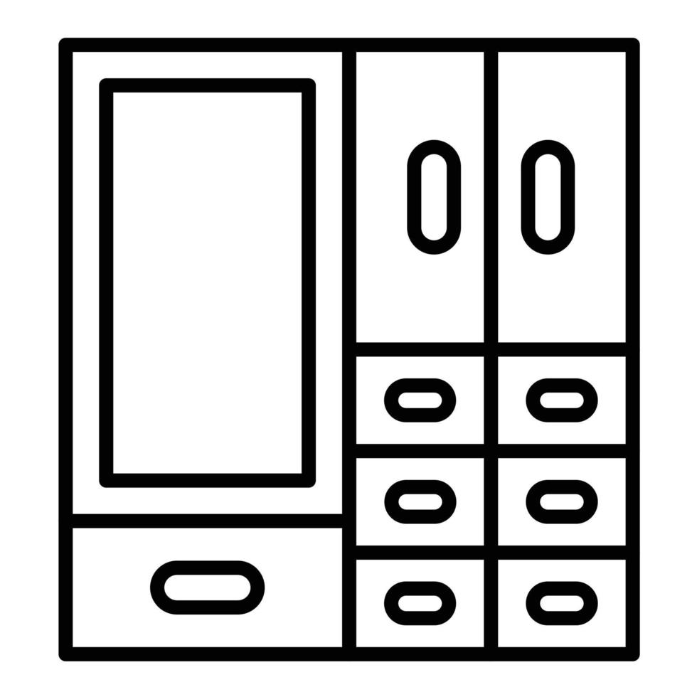 Wardrobe Line Icon vector