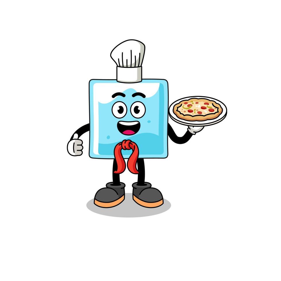 Illustration of ice block as an italian chef vector
