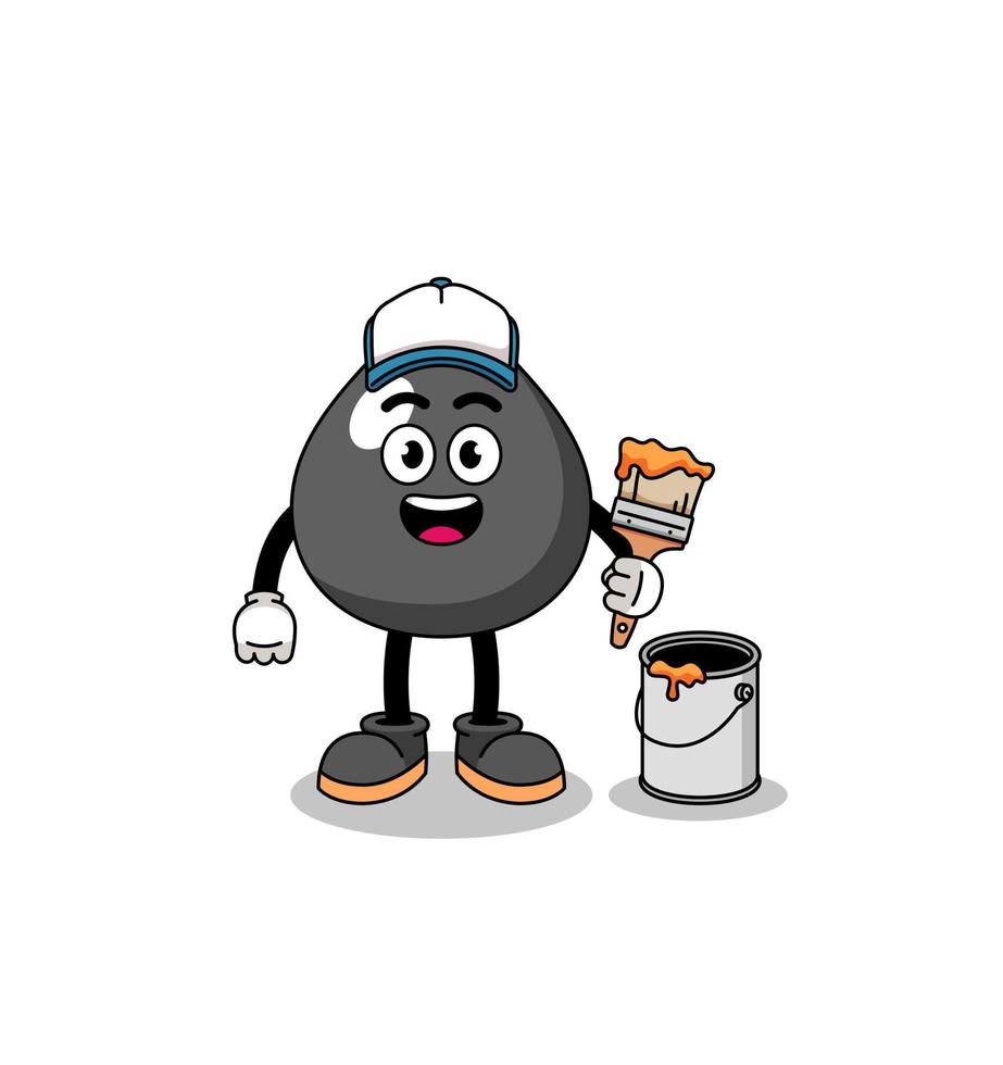 Character mascot of oil as a painter vector