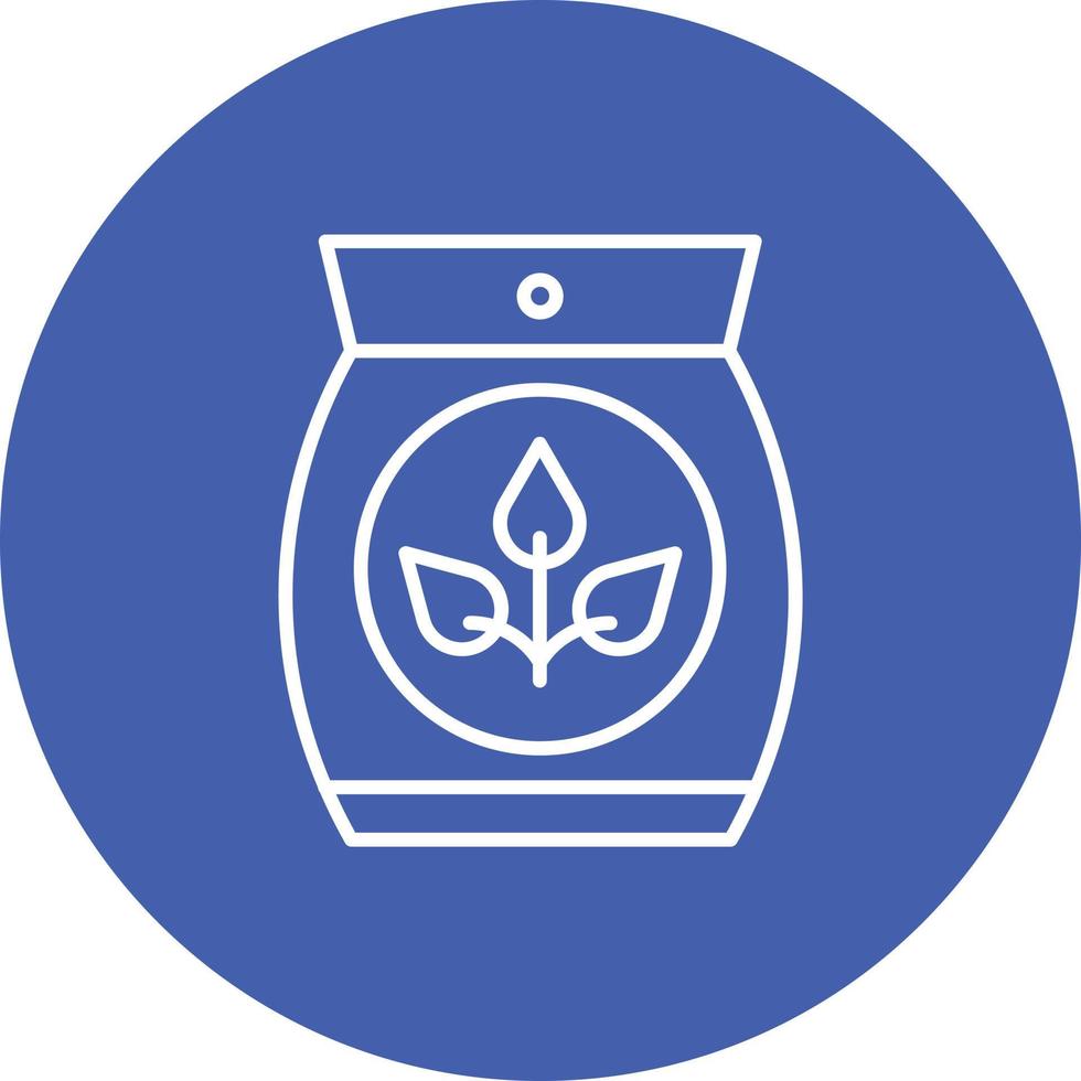 Seeds Bag Line Circle Background Icon vector