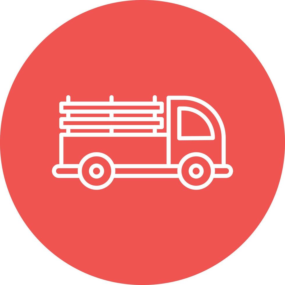 Pickup Truck Line Circle Background Icon vector