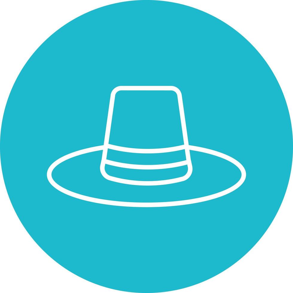 Farming Hat Line Circle Background Icon vector