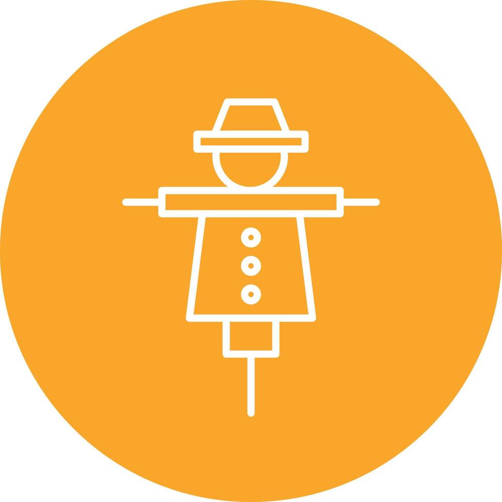 Scare Crow Line Circle Background Icon vector
