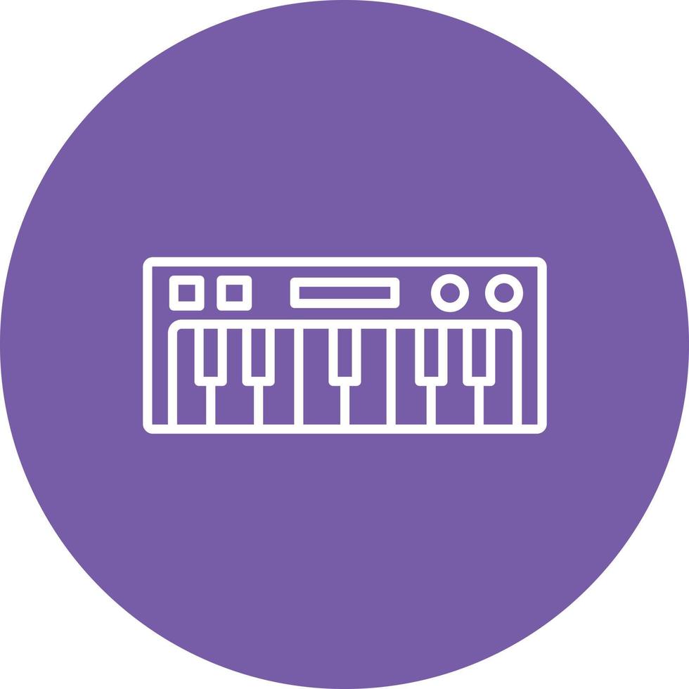 Piano keyboard Line Circle Background Icon vector