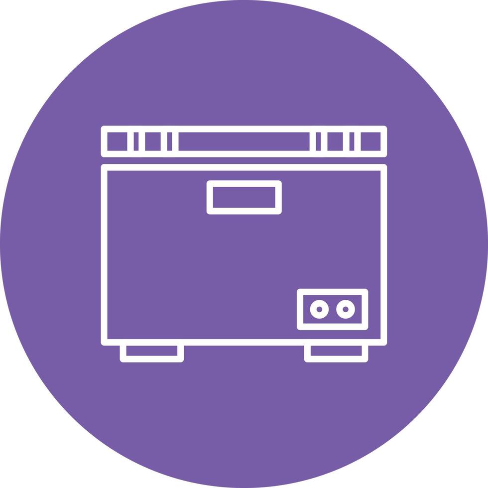 Freezer Line Circle Background Icon vector