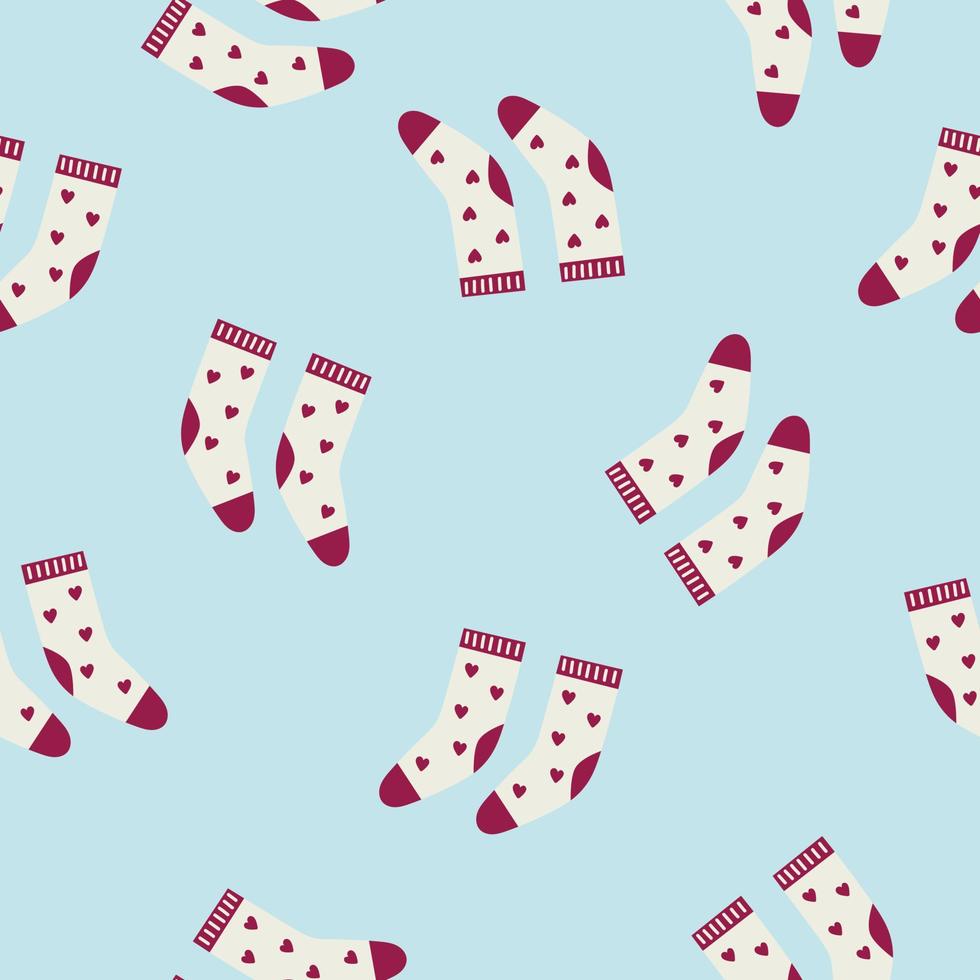 Seamless pattern with cute socks. Vector illustration.