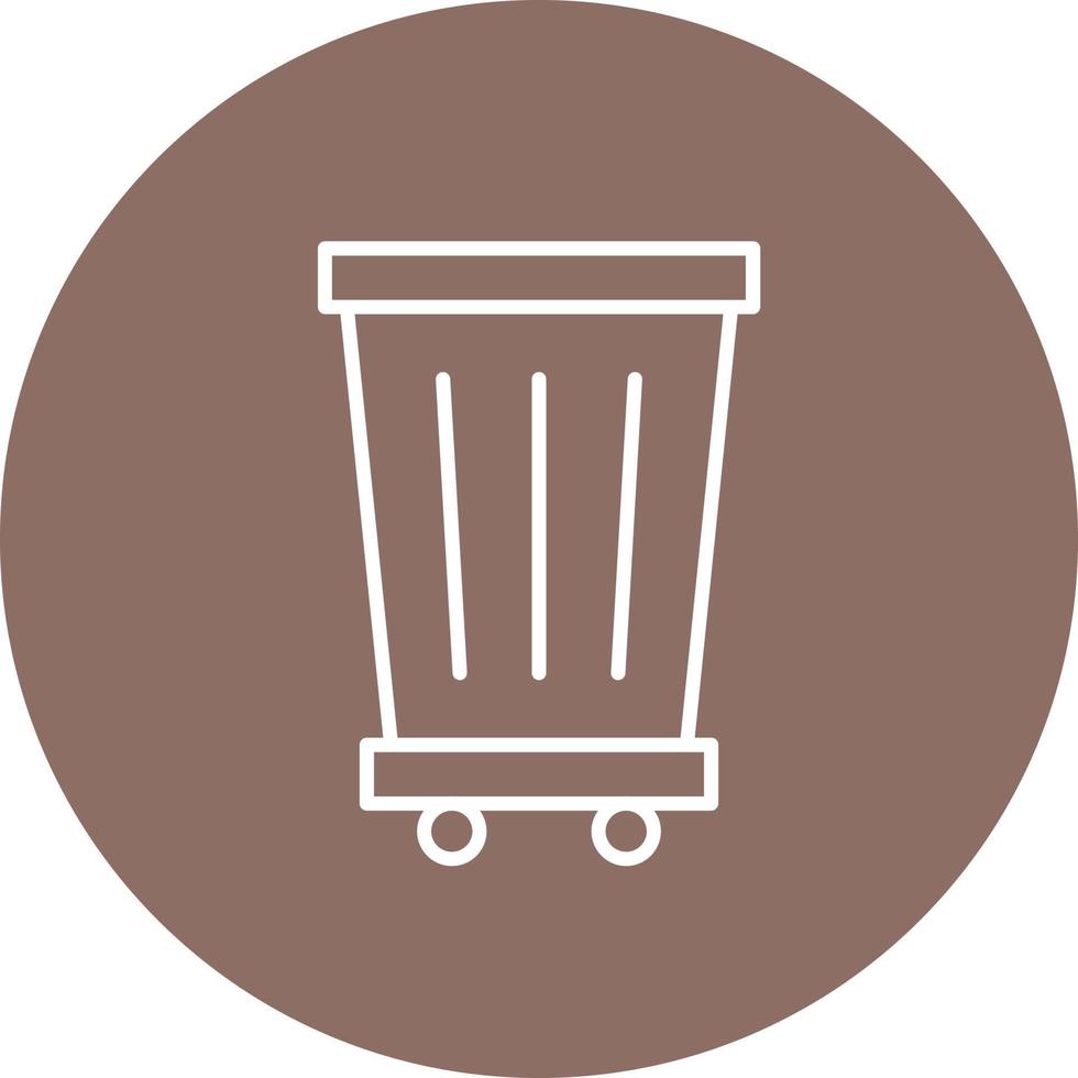 Trash Can Line Circle Background Icon vector