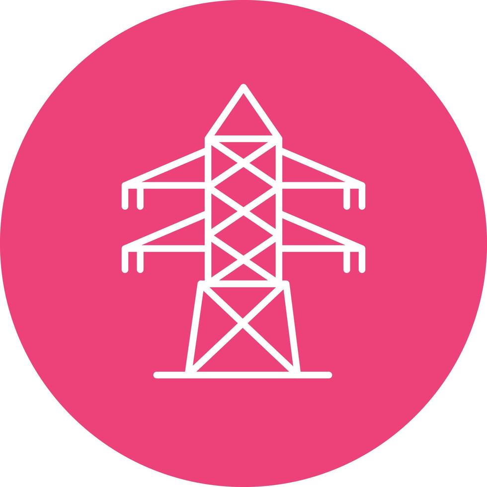 Electric Tower Line Circle Background Icon vector