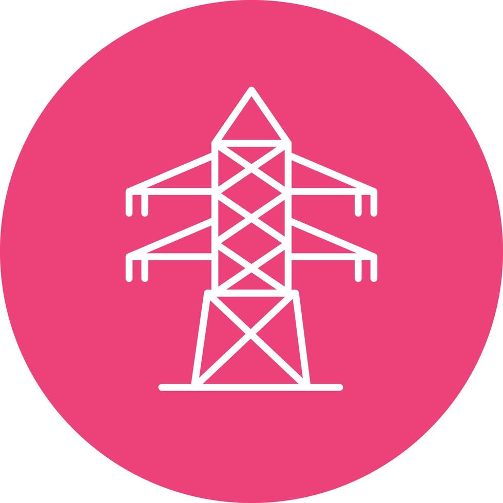 icono de fondo de círculo de línea de torre eléctrica vector