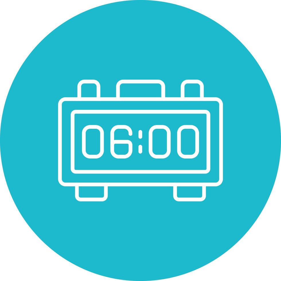 Digital Clock Line Circle Background Icon vector