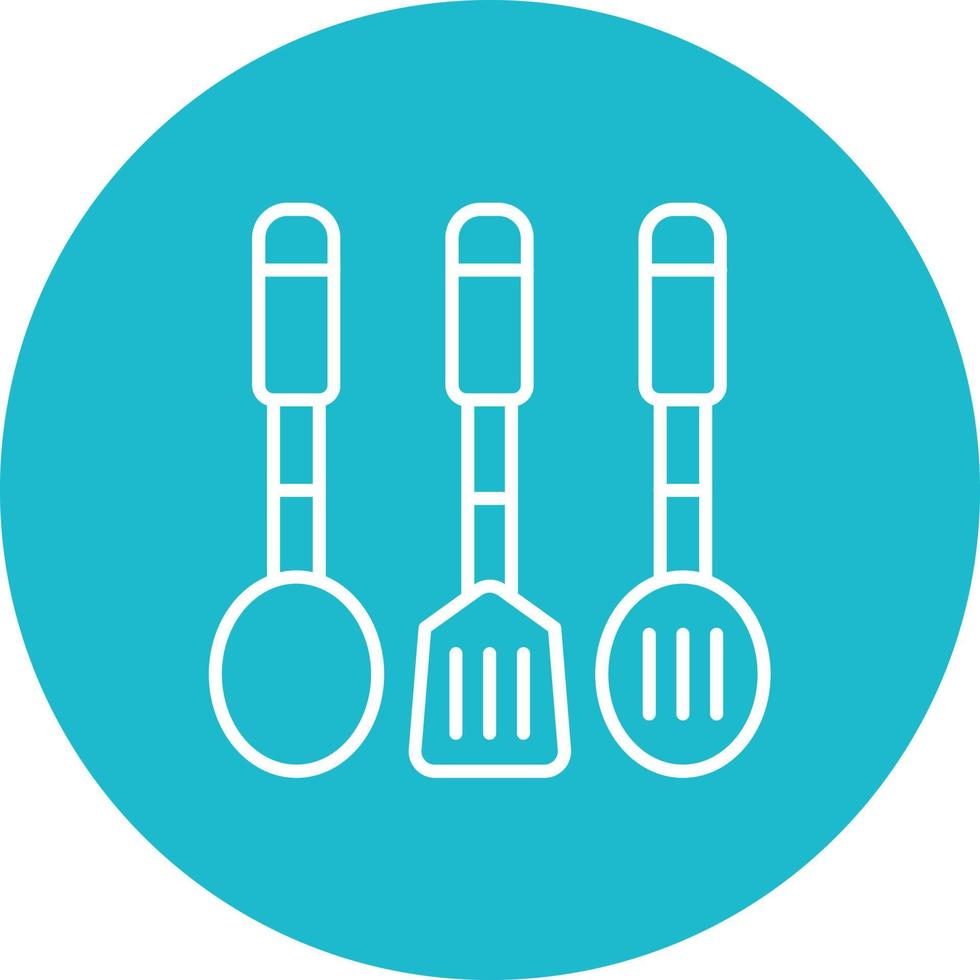 icono de fondo de círculo de línea de utensilio de cocina vector