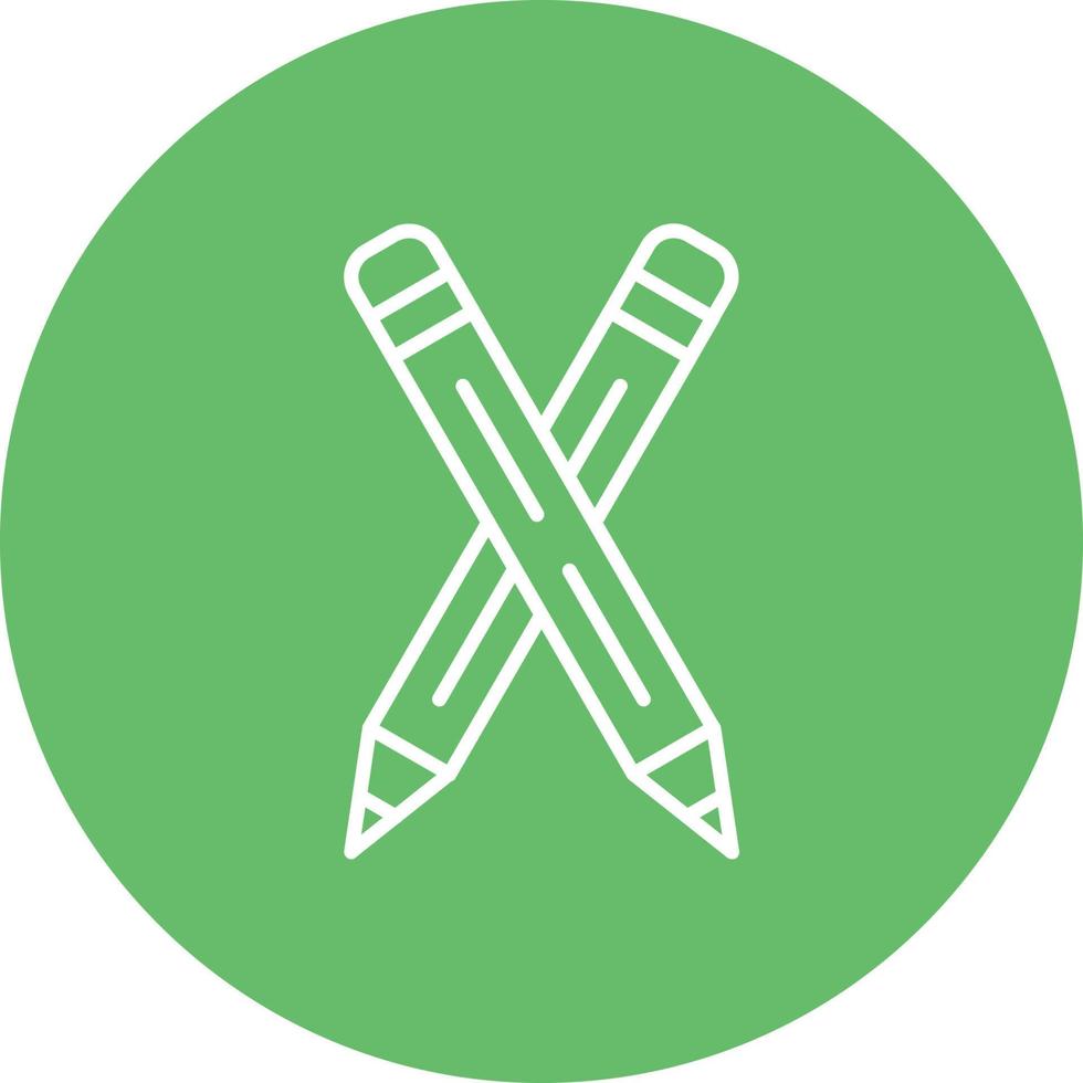 Pencils Line Circle Background Icon vector