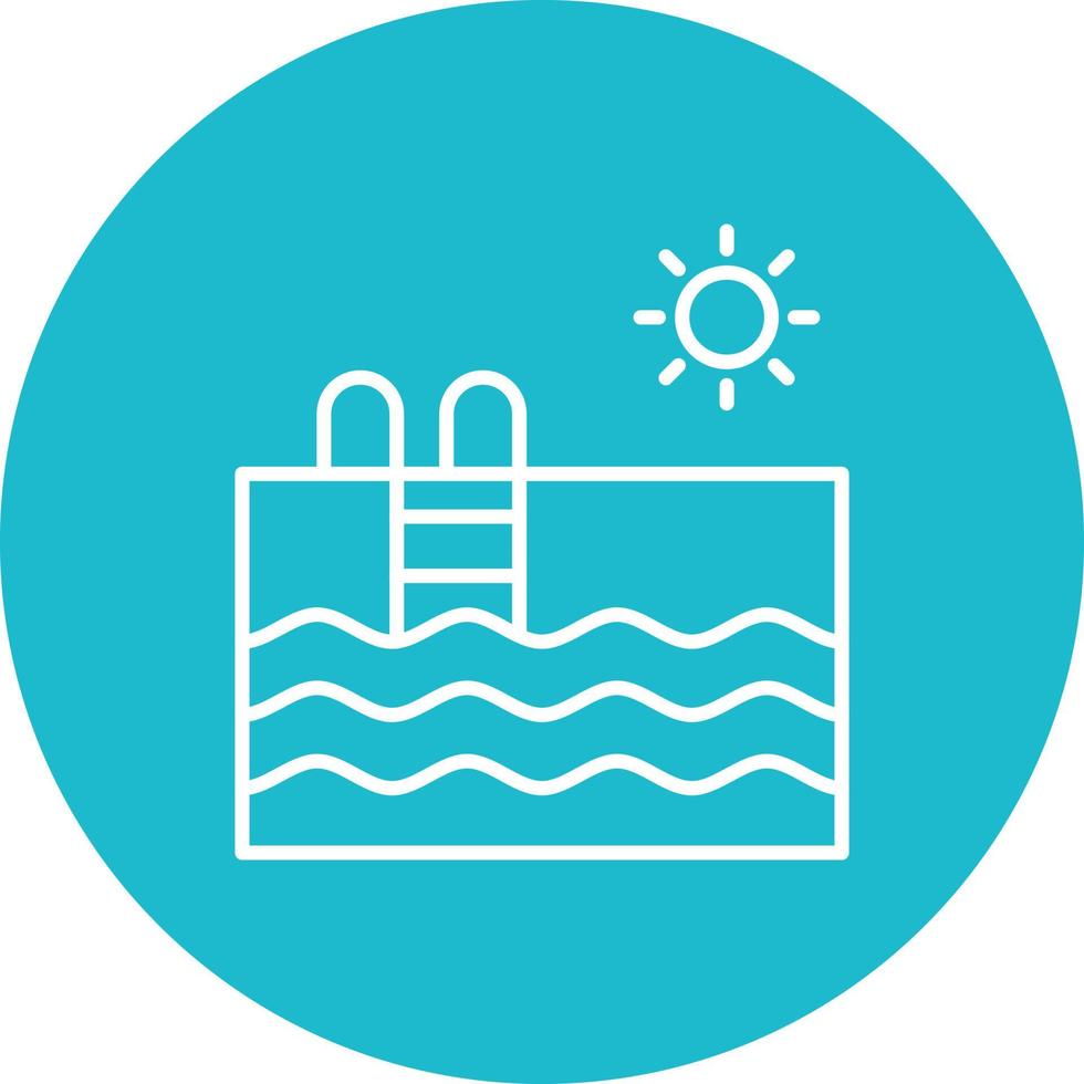 Swimming Pool Line Circle Background Icon vector