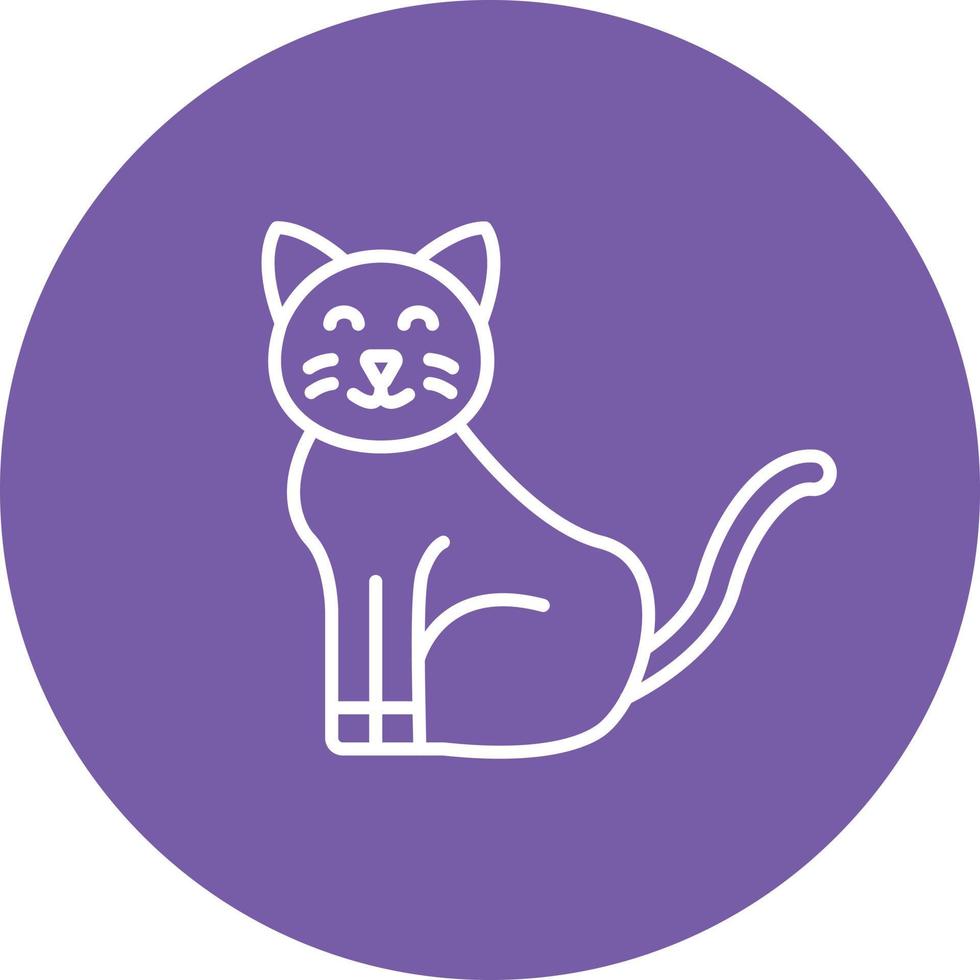 Cat Line Circle Background Icon vector