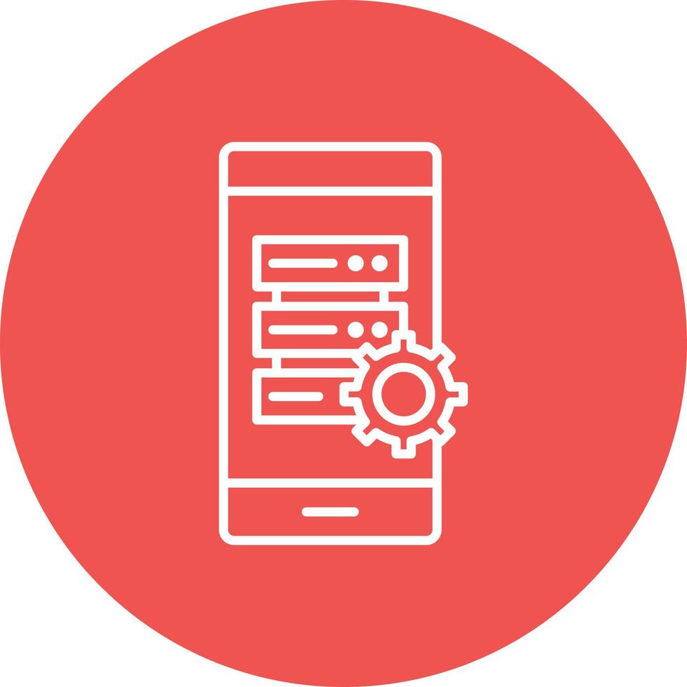 Smartphone Database Line Circle Background Icon vector