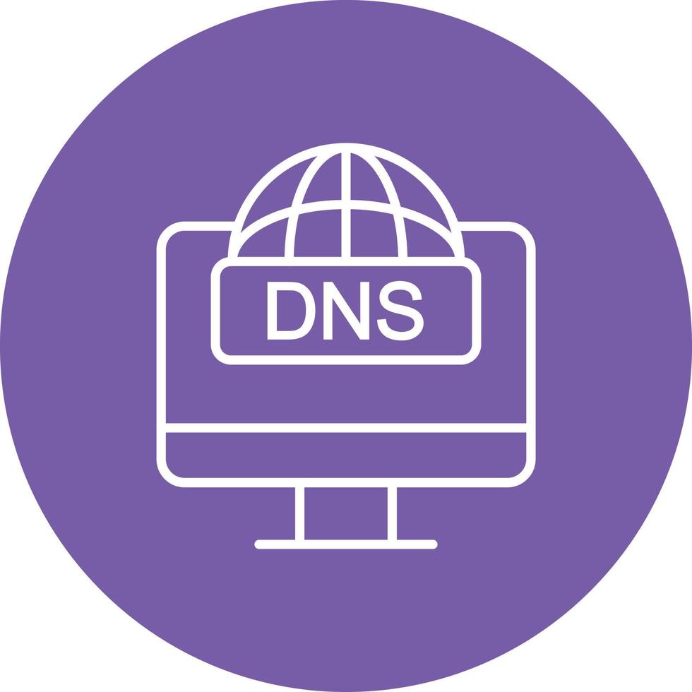 DNS Line Circle Background Icon vector