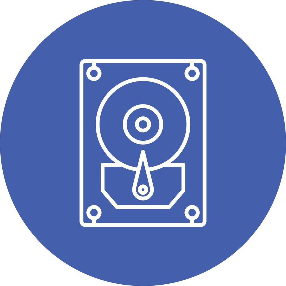 Hard Disk Line Circle Background Icon vector