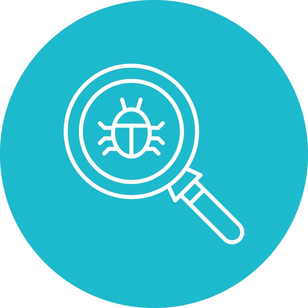 Bug Search Line Circle Background Icon vector