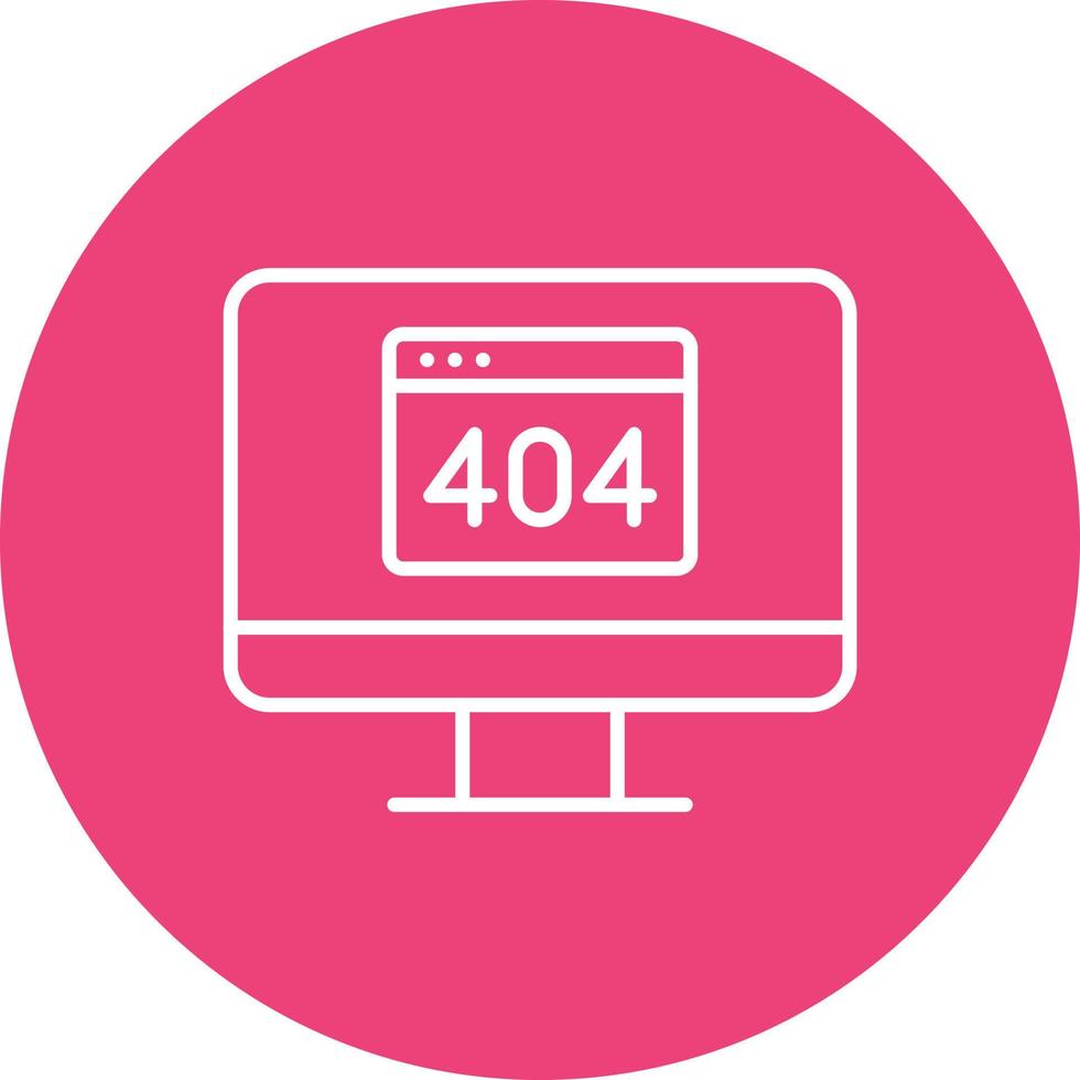 404 Error Line Circle Background Icon vector