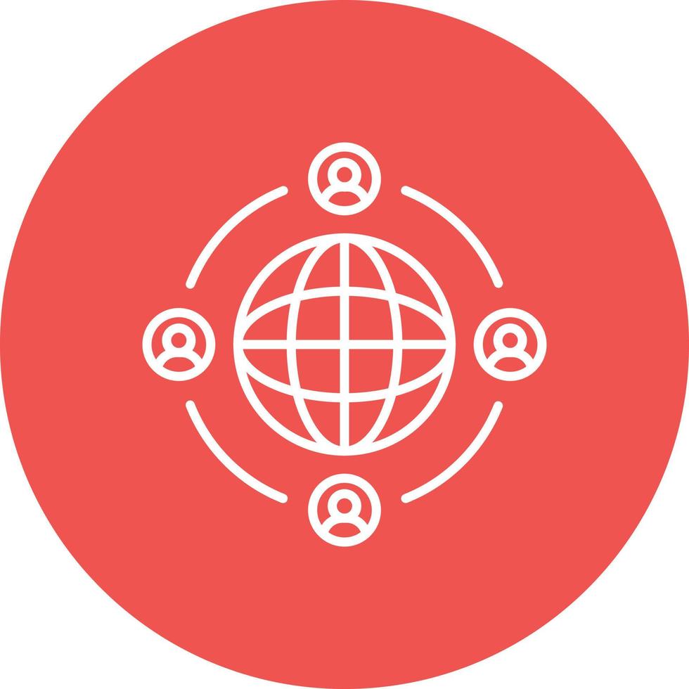 User Connection Line Circle Background Icon vector