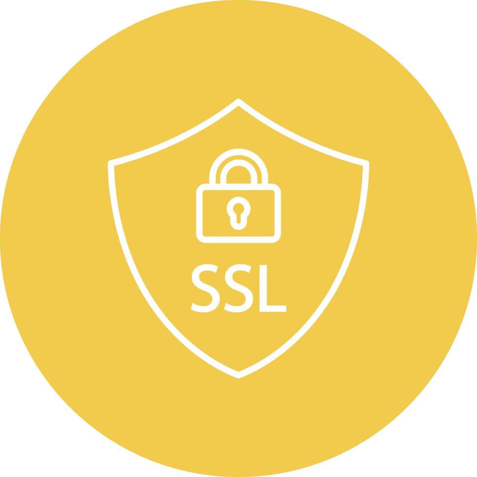 SSL Line Circle Background Icon vector