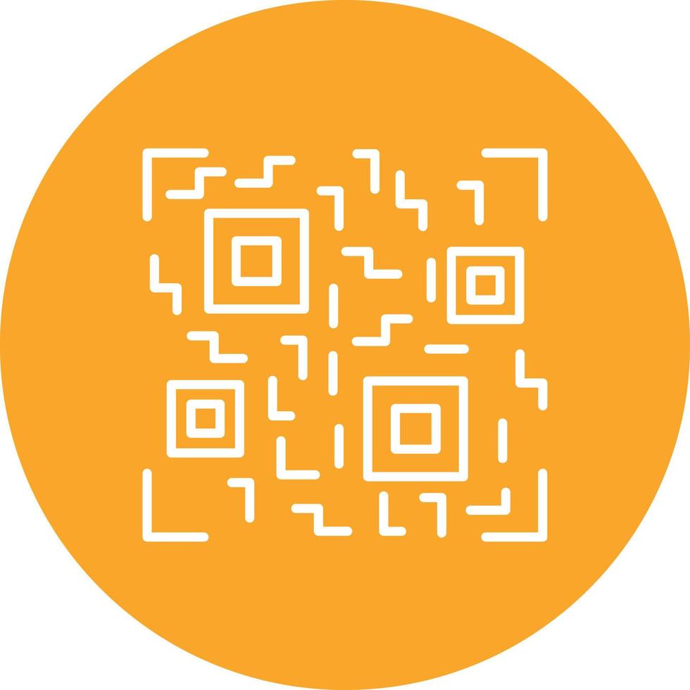 icono de fondo de círculo de línea de código qr vector