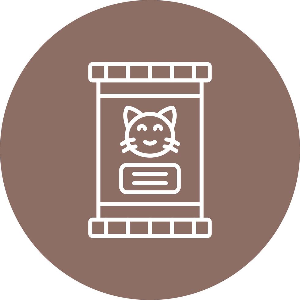 Cat Food Line Circle Background Icon vector