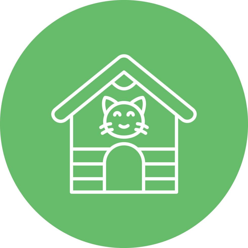 Pet House Line Circle Background Icon vector