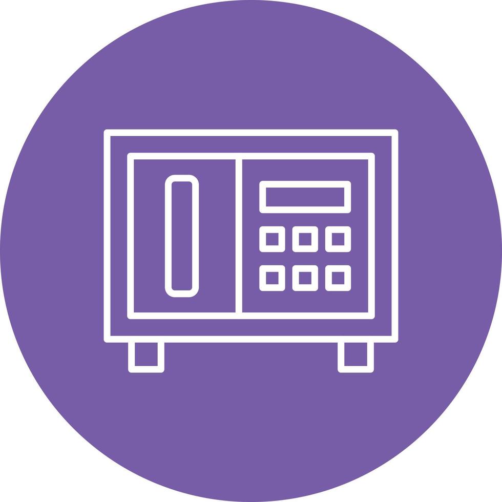 Safe Box Line Circle Background Icon vector