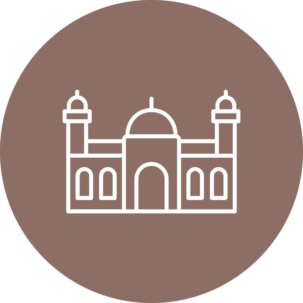 Mosque Line Circle Background Icon vector