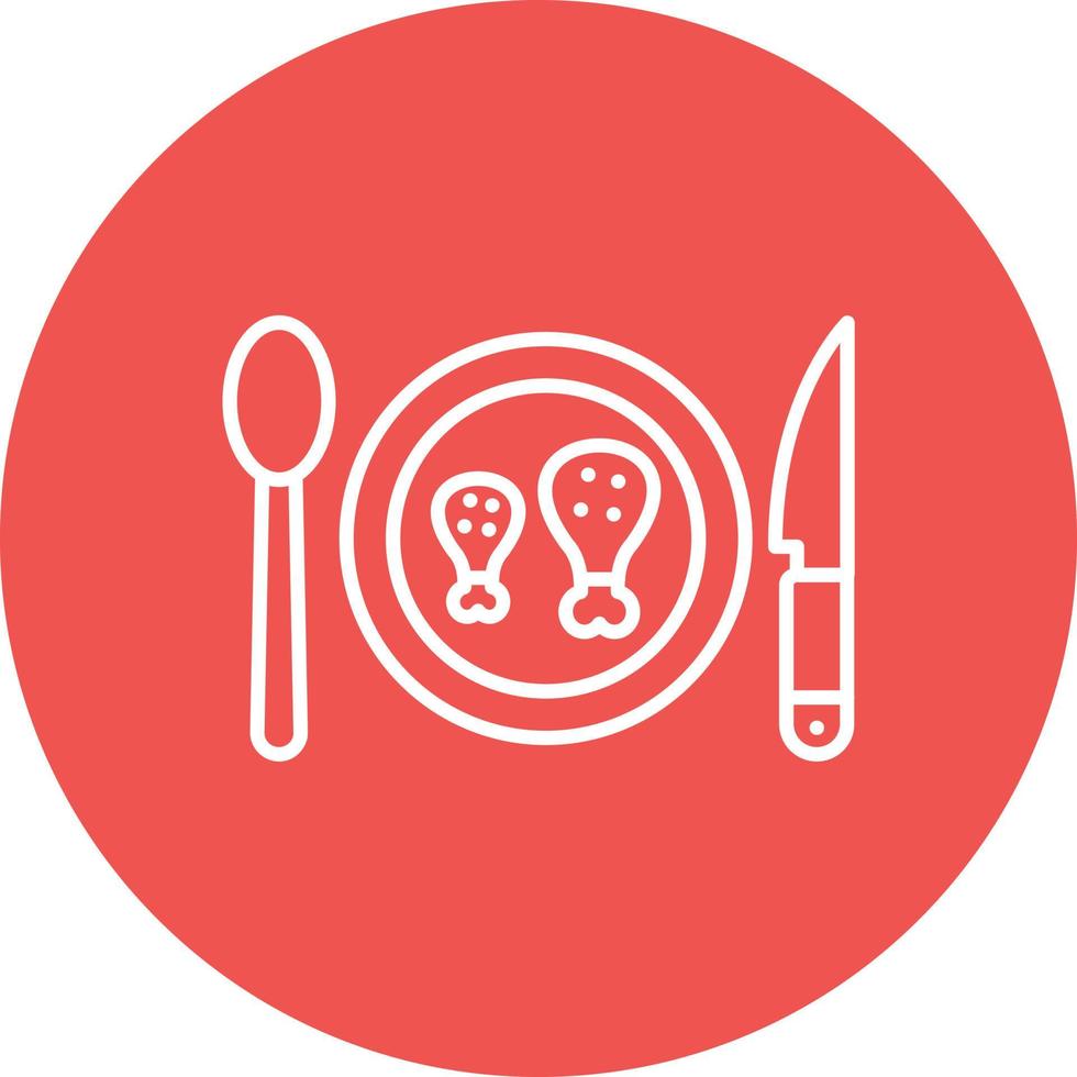 Dinner Line Circle Background Icon vector