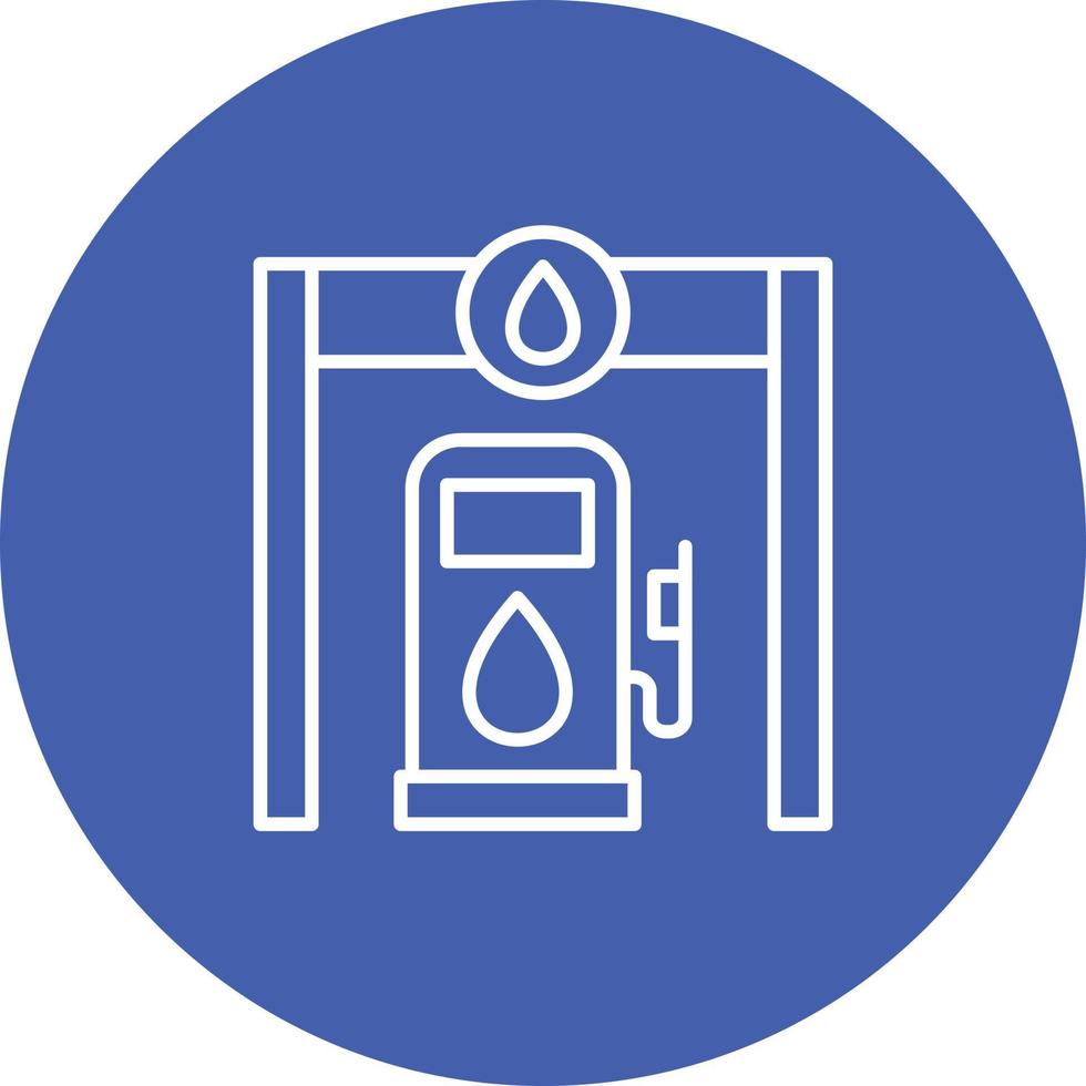 Gas Station Line Circle Background Icon vector