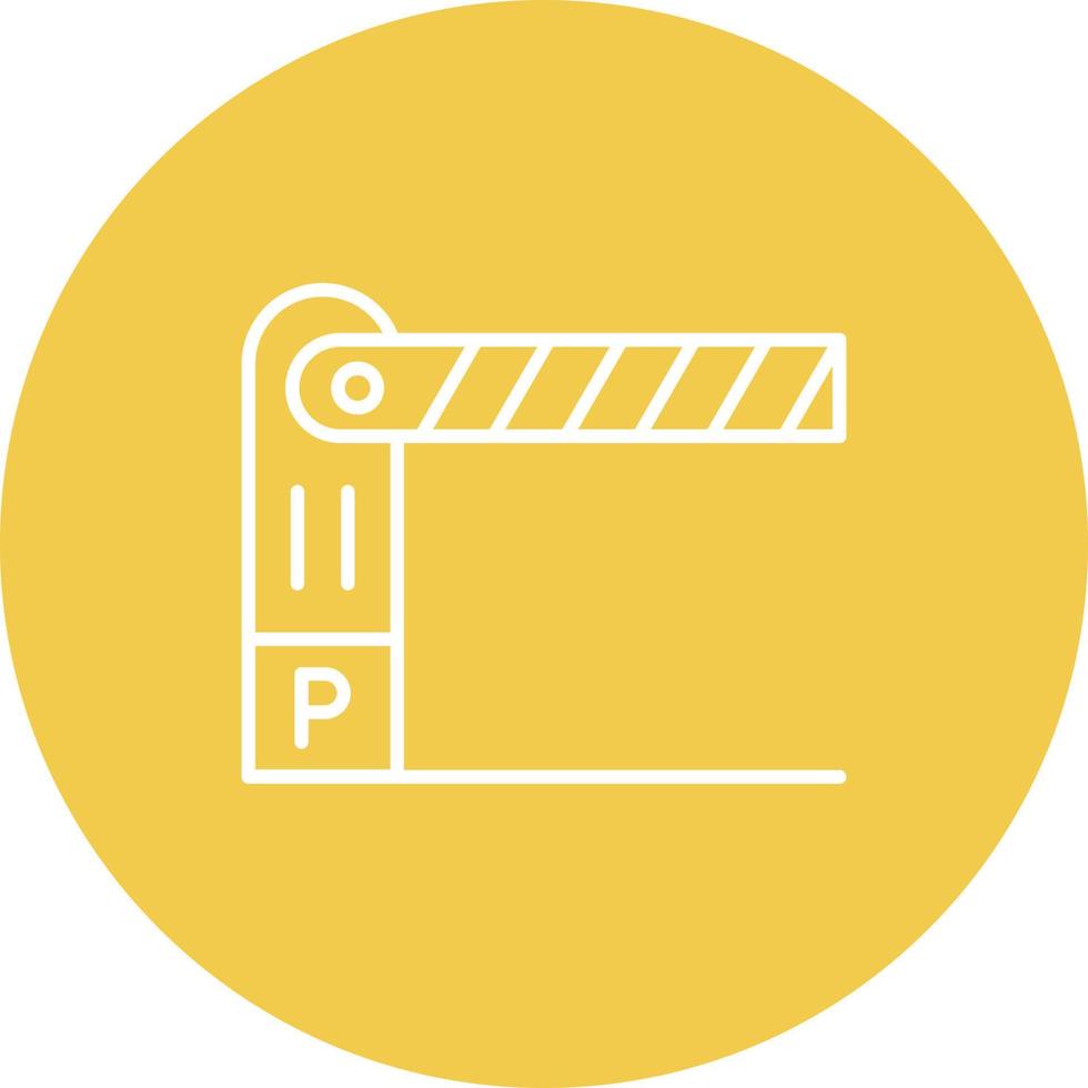 Parking Barrier Line Circle Background Icon vector