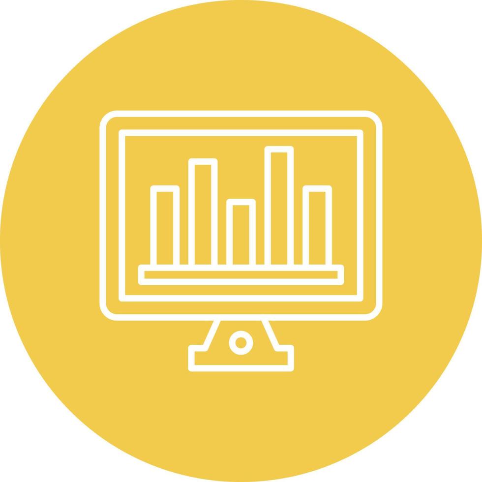 Online Bar Chart Line Circle Background Icon vector