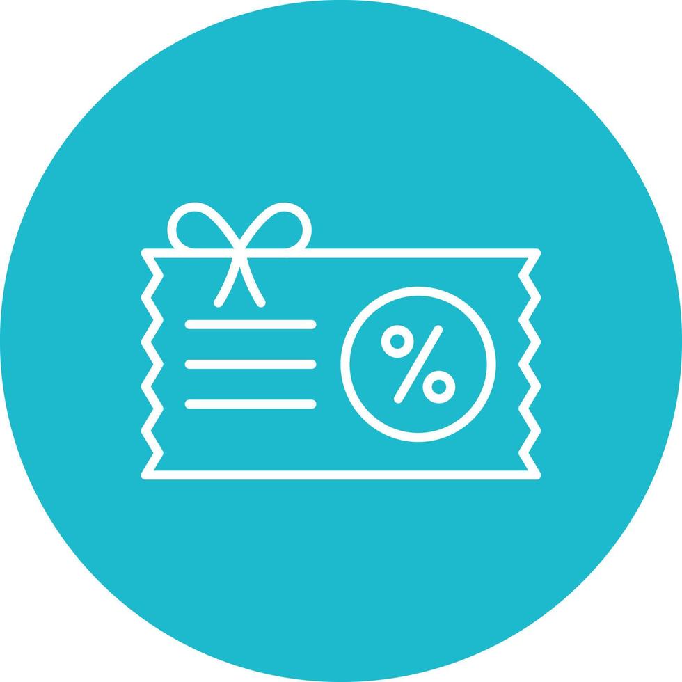Voucher Line Circle Background Icon vector