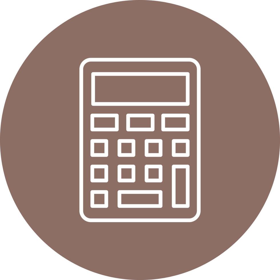 Calculator Line Circle Background Icon vector
