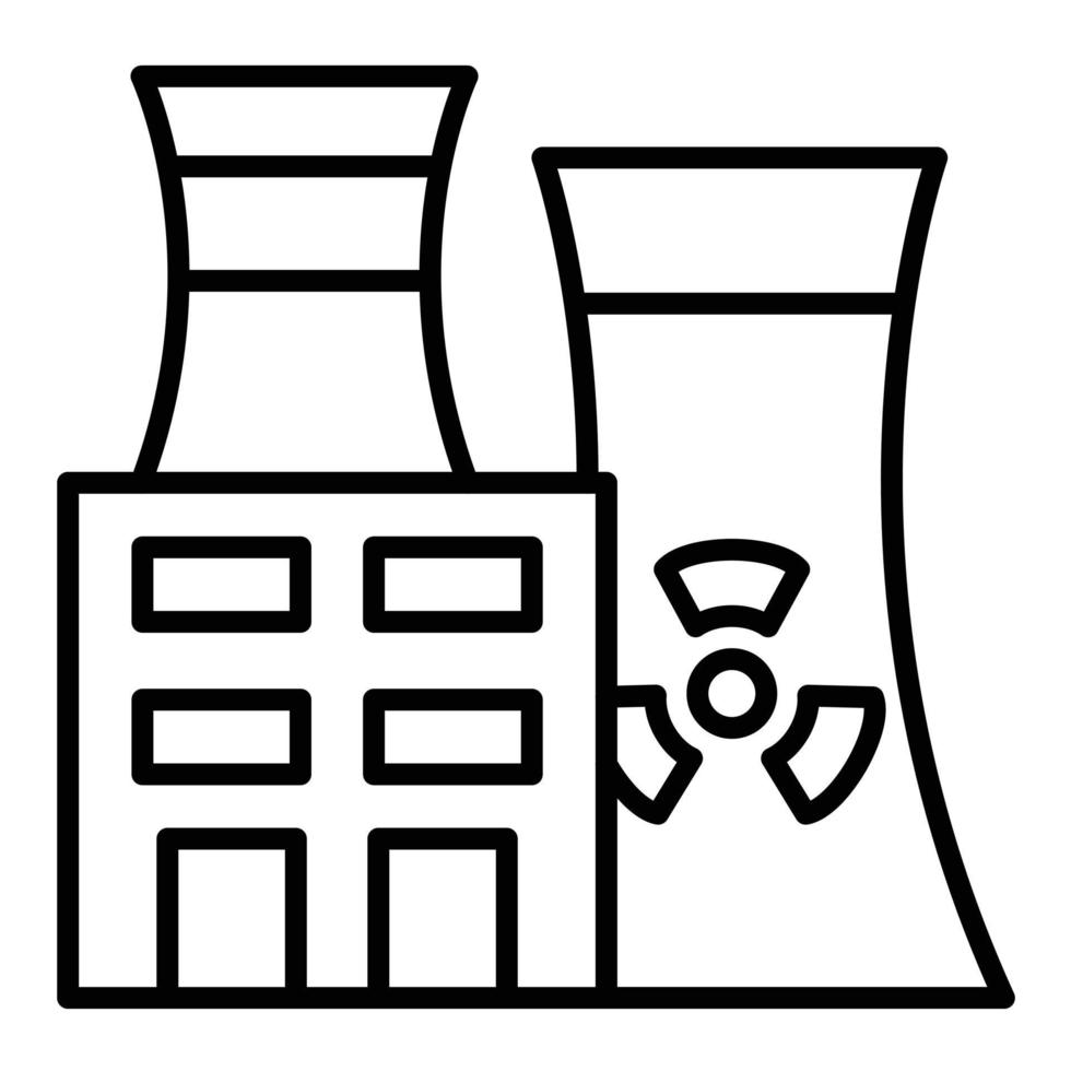 Nuclear Plant Line Icon vector