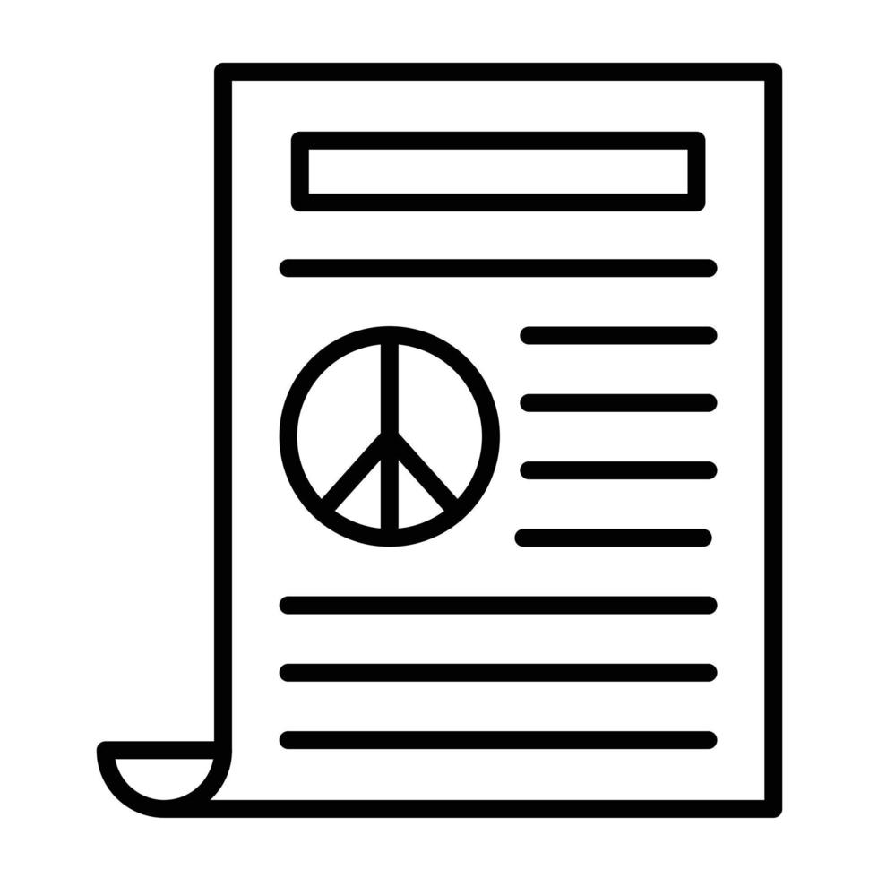 Peace Treaty Line Icon vector