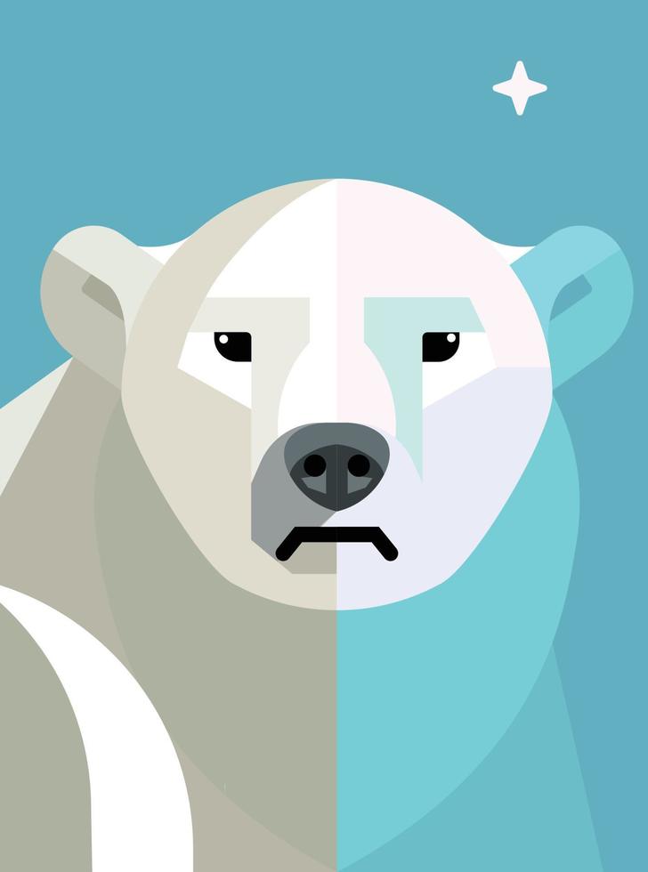 geometric cute polar bear colorful vector