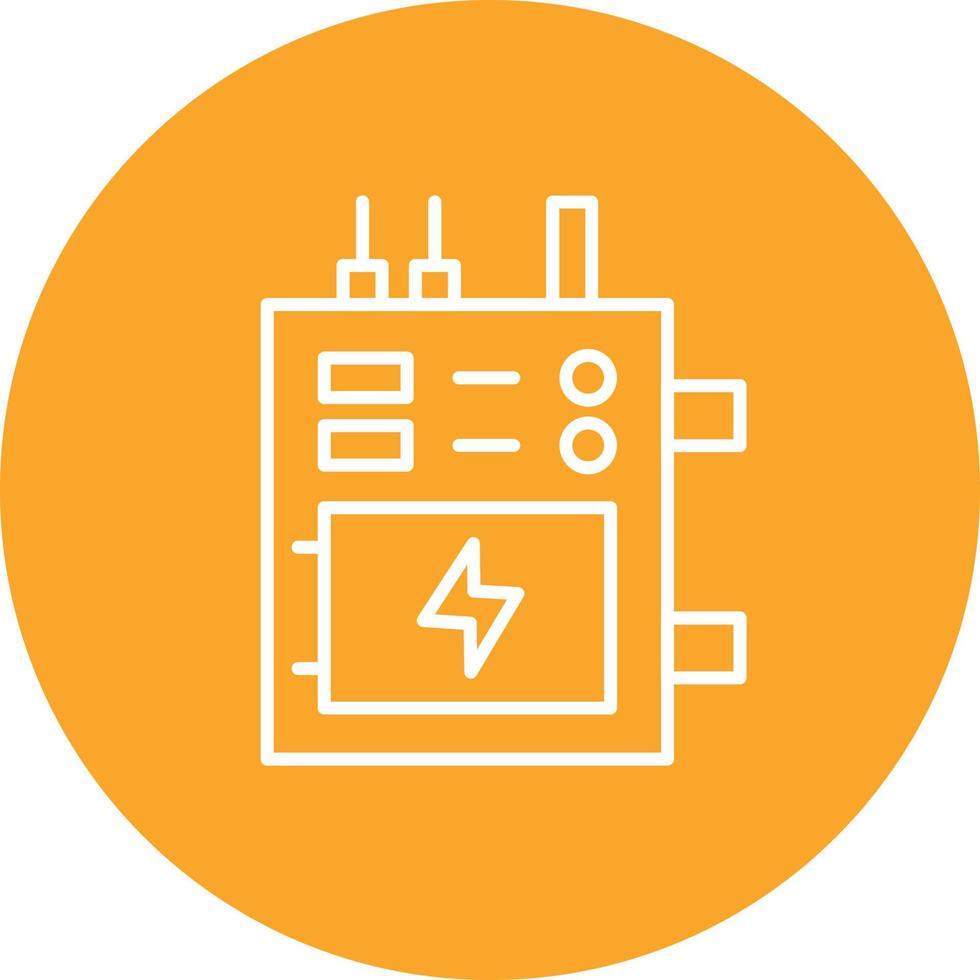 Fuse Box Line Circle Background Icon vector