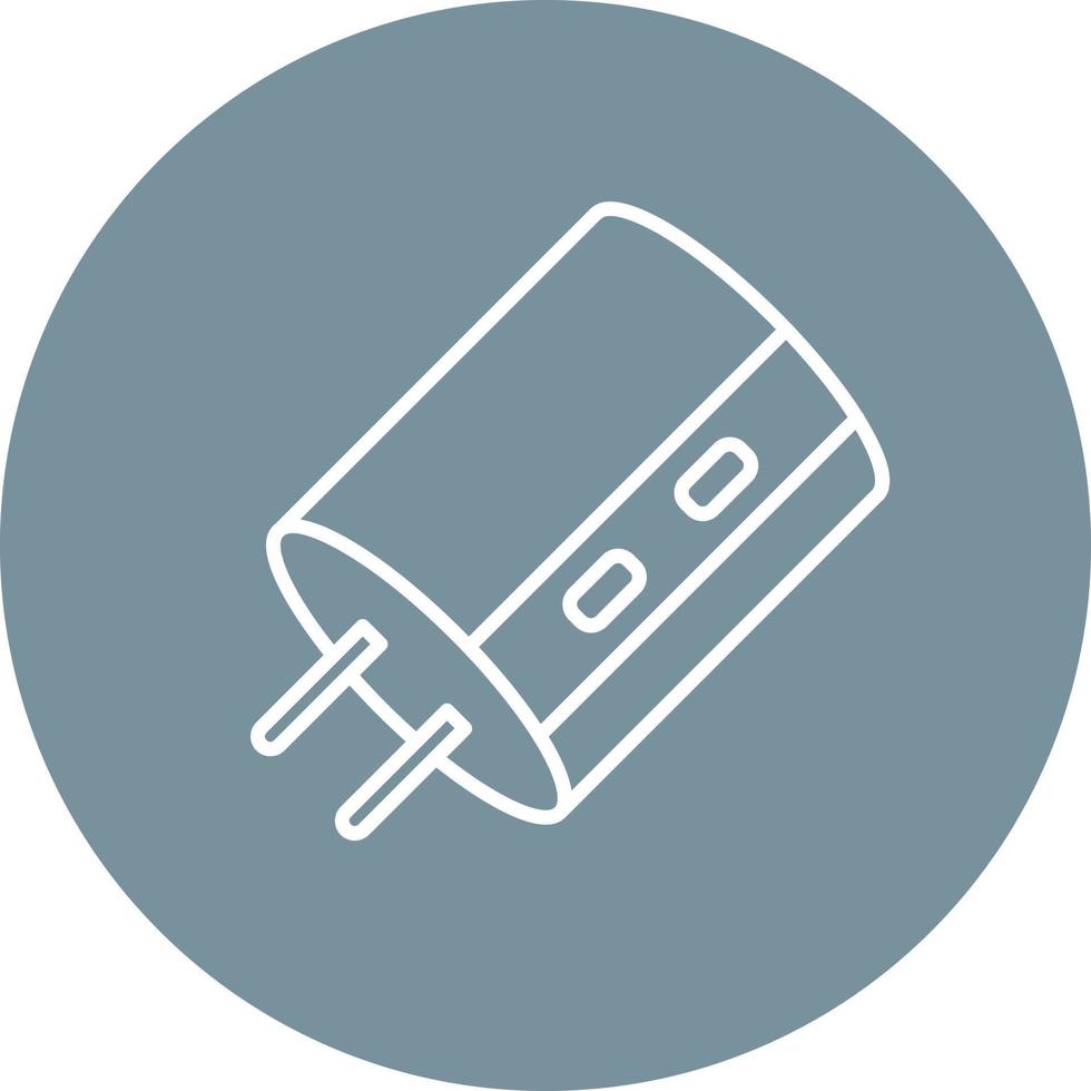 Capacitor Line Circle Background Icon vector