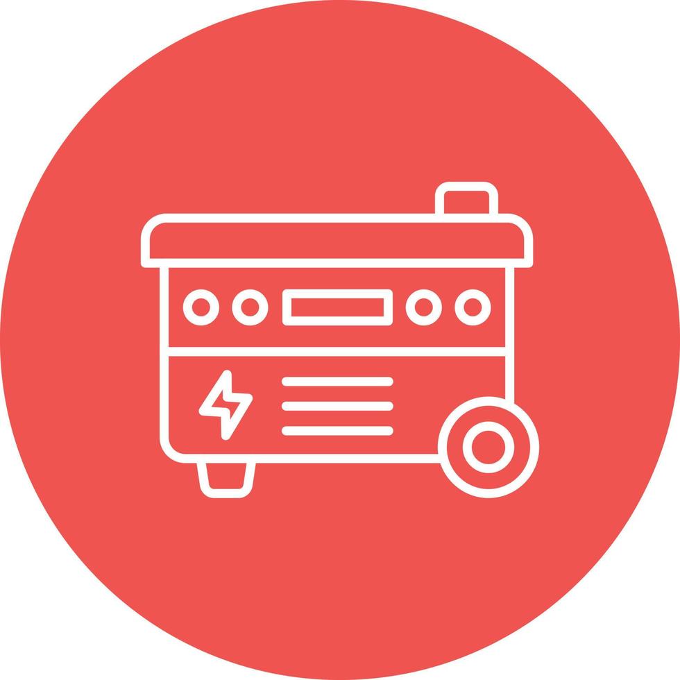 Electric Generator Line Circle Background Icon vector