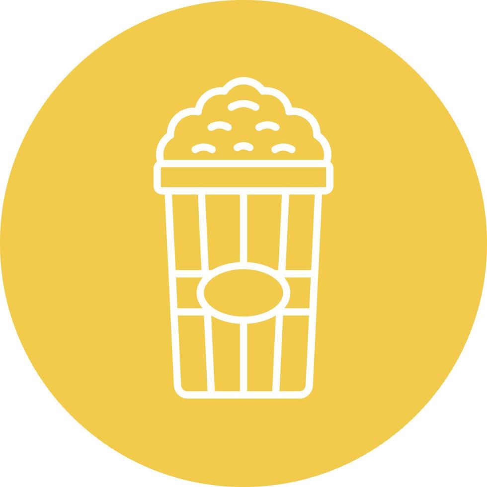 Popcorn Line Circle Background Icon vector