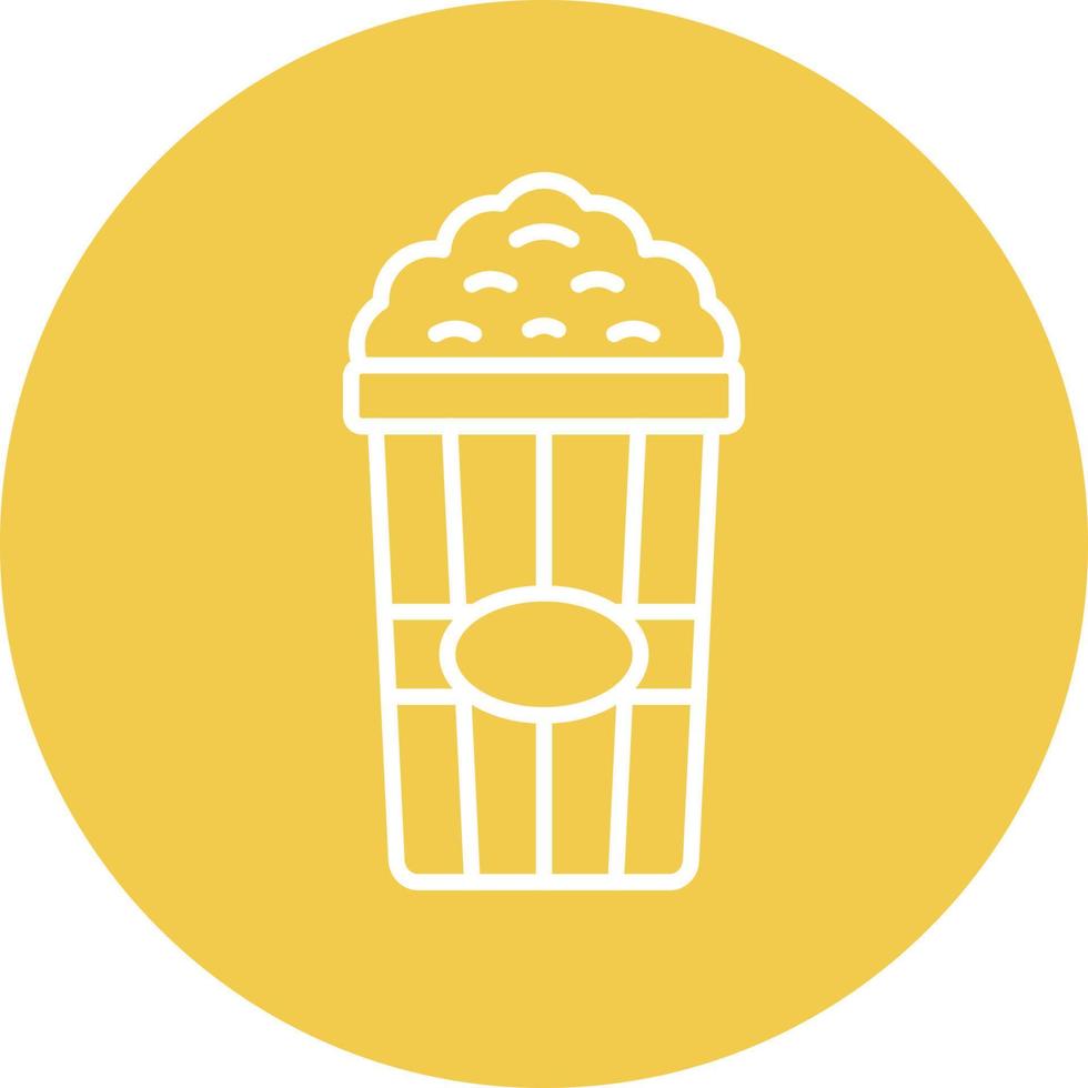 Popcorn Line Circle Background Icon vector